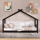 Twin Size House Bed Wood Bed, Espresso - Supfirm