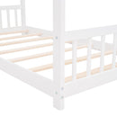 Twin Size House Bed Wood Bed, White - Supfirm