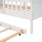 Twin Size House Bed Wood Bed with Twin Size Trundle ( White ) - Supfirm