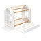 Twin Size House Platform Bed with Storage Shelves and Twin Size Trundle, White - Supfirm