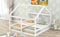 Twin Size House Platform Beds,Two Shared Beds, White - Supfirm