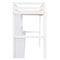 Twin Size Loft Bed with Multi-storage Desk, LED light and Bedside Tray, Charging Station, White - Supfirm
