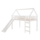 Twin Size Loft Bed with Slide, House Bed with Slide,White(OLD SKU :WF281158AAK) - Supfirm