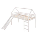 Twin Size Loft Bed with Slide, House Bed with Slide,White(OLD SKU :WF281158AAK) - Supfirm