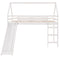 Twin Size Loft Bed with Slide, House Bed with Slide,White(OLD SKU :WF281158AAK) - Supfirm