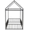 Twin Size Metal Bed House Bed Frame with Fence, for Kids, Teens, Girls, Boys, Black - Supfirm