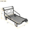 Twin Size Metal Car Bed with Four Wheels, Guardrails and X-Shaped Frame Shelf, Black(Old SKU: MF297599AAB) - Supfirm