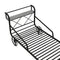 Twin Size Metal Car Bed with Four Wheels, Guardrails and X-Shaped Frame Shelf, Black(Old SKU: MF297599AAB) - Supfirm