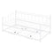 Twin Size Metal Daybed with Twin Size Adjustable Trundle, Portable Folding Trundle, White - Supfirm