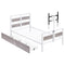 Twin Size Metal Platform Bed with MDF Headboard and Footboard,Two Storage Drawers and Rotatable TV Stand,White - Supfirm