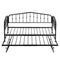 Twin Size Stylish Metal Daybed with Twin Size Adjustable Trundle, Portable Folding Trundle, Black - Supfirm