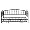 Twin Size Stylish Metal Daybed with Twin Size Adjustable Trundle, Portable Folding Trundle, Black - Supfirm