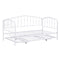 Twin Size Stylish Metal Daybed with Twin Size Adjustable Trundle, Portable Folding Trundle, White - Supfirm