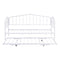 Twin Size Stylish Metal Daybed with Twin Size Adjustable Trundle, Portable Folding Trundle, White - Supfirm