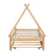 Twin size Tent Floor Bed, Teepee Bed, with Trundle,Natural - Supfirm