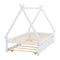 Twin size Tent Floor Bed, Teepee Bed, with Trundle,White - Supfirm