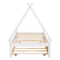 Twin size Tent Floor Bed, Teepee Bed, with Trundle,White - Supfirm