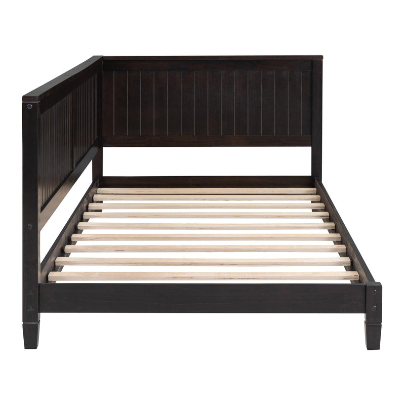 Twin Size Wood Daybed/Sofa Bed, Espresso - Supfirm