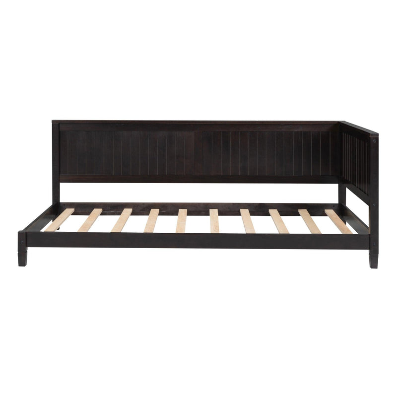 Twin Size Wood Daybed/Sofa Bed, Espresso - Supfirm