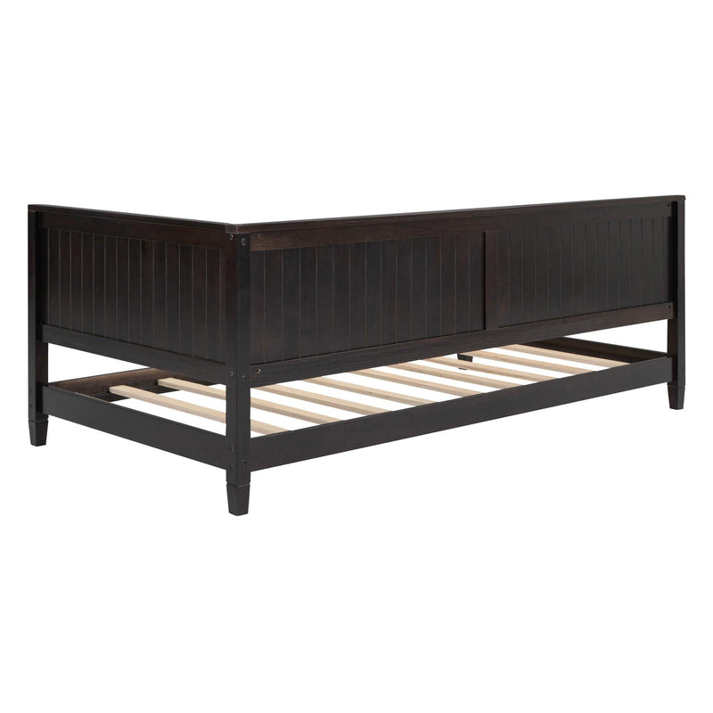 Twin Size Wood Daybed/Sofa Bed, Espresso - Supfirm