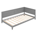 Twin Size Wood Daybed/Sofa Bed, Gray - Supfirm