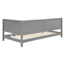 Twin Size Wood Daybed/Sofa Bed, Gray - Supfirm