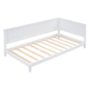 Twin Size Wood Daybed/Sofa Bed, White - Supfirm