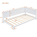 Twin Size Wood Daybed/Sofa Bed, White - Supfirm