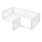 Twin Size Wood Floor Bed Frame with Fence and Door, White(OLD SKU :WF289661AAK) - Supfirm