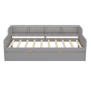 Twin Size Wooden Day Bed with 3 Trawers for Guest Room, Small Bedroom, Study Room, Gray - Supfirm