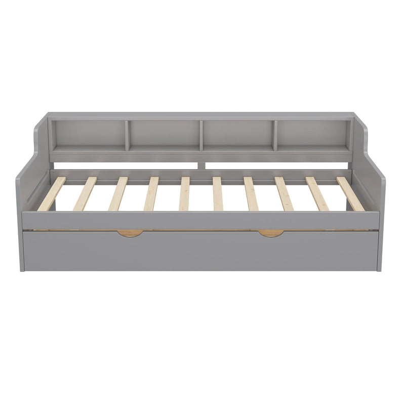 Twin Size Wooden Day Bed with 3 Trawers for Guest Room, Small Bedroom, Study Room, Gray - Supfirm