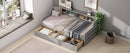 Twin Size Wooden Day Bed with 3 Trawers for Guest Room, Small Bedroom, Study Room, Gray - Supfirm