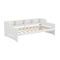 Twin Size Wooden Day Bed with Trundle for Guest Room, Small Bedroom, Study Room, White - Supfirm