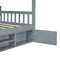 Twin Size Wooden House Bed with Shelves and a Mini-cabinet, Gray - Supfirm