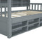 Twin Size Wooden House Bed with Shelves and a Mini-cabinet, Gray - Supfirm