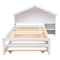 Twin Storage House Bed for kids with Bedside Table, Trundle, White - Supfirm