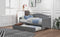 Twin Wooden Daybed with Trundle Bed, Sofa Bed for Bedroom Living Room, Gray - Supfirm