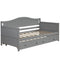 Twin Wooden Daybed with Trundle Bed, Sofa Bed for Bedroom Living Room, Gray - Supfirm