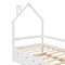 Twin Wooden Daybed with trundle, Twin House-Shaped Headboard bed with Guardrails,White - Supfirm