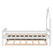 Twin Wooden Daybed with trundle, Twin House-Shaped Headboard bed with Guardrails,White - Supfirm