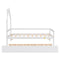 Twin Wooden Daybed with trundle, Twin House-Shaped Headboard bed with Guardrails,White - Supfirm