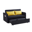 Twins Sofa Bed Black Fabric - Supfirm