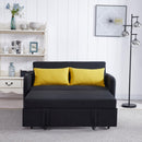 Twins Sofa Bed Black Fabric - Supfirm