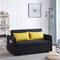 Twins Sofa Bed Black Fabric - Supfirm