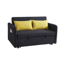 Twins Sofa Bed Black Fabric - Supfirm