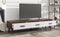 U-Can Modern TV Stand with 3 Drawers Adorned with Embossed Patterns for 65+ Inch TV, Rectangle Entertainment Center with Ample Storage Space for Living Room, Brown+White - Supfirm