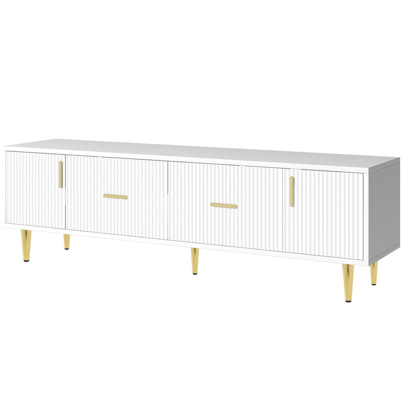 U-Can Modern TV Stand with 5 Champagne Legs - Durable, Stylish and Spacious, TVs Up to 75'' - Supfirm