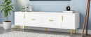 U-Can Modern TV Stand with 5 Champagne Legs - Durable, Stylish and Spacious, TVs Up to 75'' - Supfirm