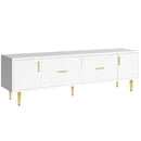 U-Can Modern TV Stand with 5 Champagne Legs - Durable, Stylish and Spacious, TVs Up to 75'' - Supfirm