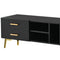 U-Can Modern TV Stand with 5 Champagne legs - Durable, stylish, spacious, versatile storage TVS up to 77" (Black) - Supfirm